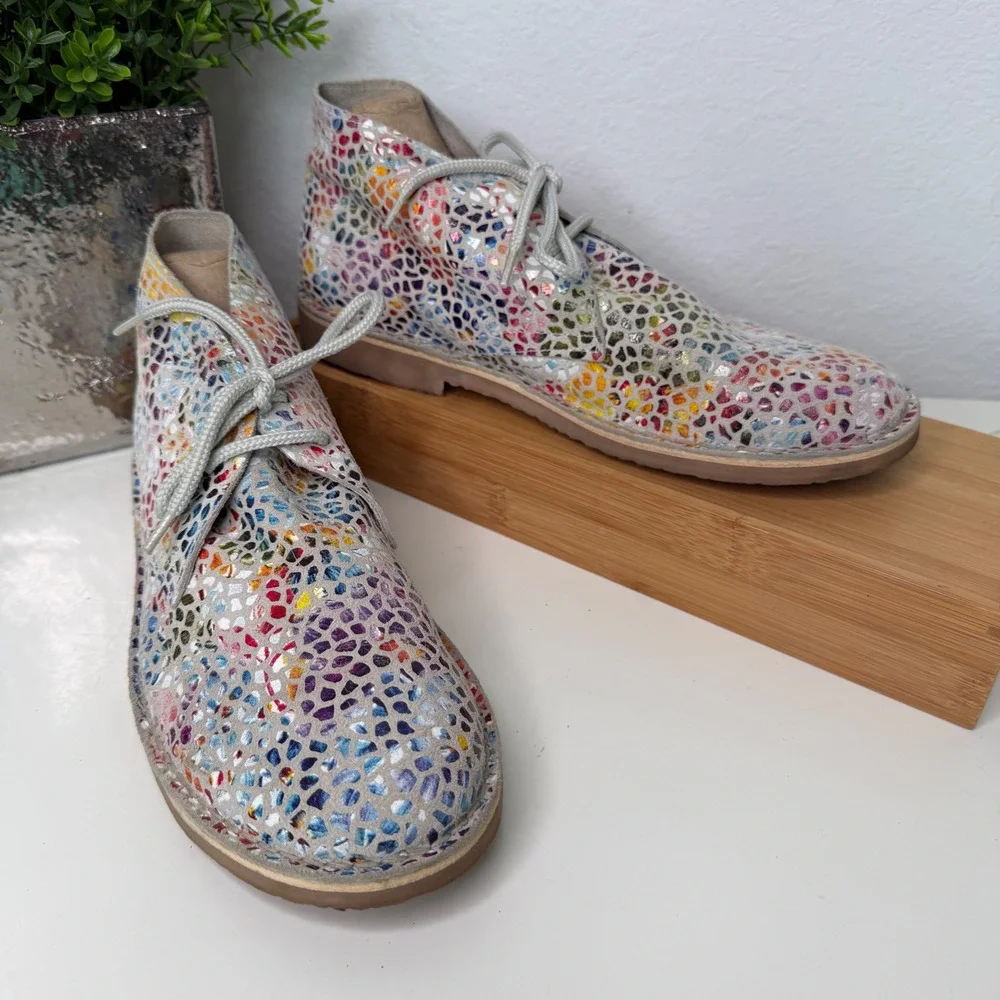 Mogambo‎ Safari Chukka Boots Unisex Multicolor Mosaic Suede 42 EU/W11-11.5 US